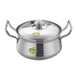 JVL Stainless Steel 850ml,1300ml,2200ml Opus Pot Silver Touch Handi With Lid & Handle 3 Pcs Set