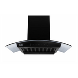 Glen CH 6058 BL MS AC 76cm Auto Clean, Curved Glass Filter less Kitchen Chimney with Motion Sensor, 1200 m3/h