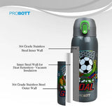 Champ 230ml Kids Thermos Flask – Stainless Steel Vacuum Insulated Water Bottle with One-Click Flip Lid, Leak-Proof, Grey | PB 230-02