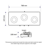 Glen CT 1035 Ultra Slim Black 3 Burner