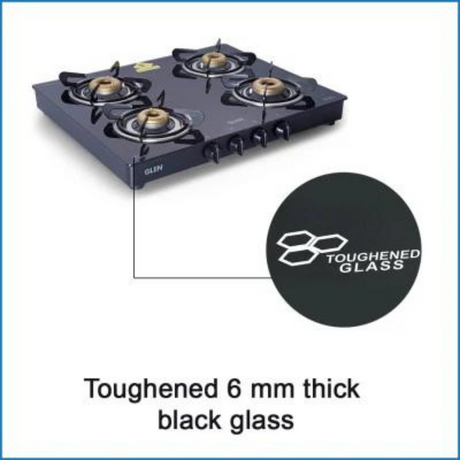 Glen CT 1041 GT FB Black 4 Burner