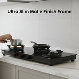 3 Burner Matte Finish Glass Gas Stove with High Flame Brass Burner (CT1038SLCPBLMG)