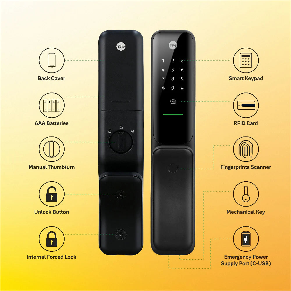 Kyra Pro Push-Pull Smart Lock (Black)