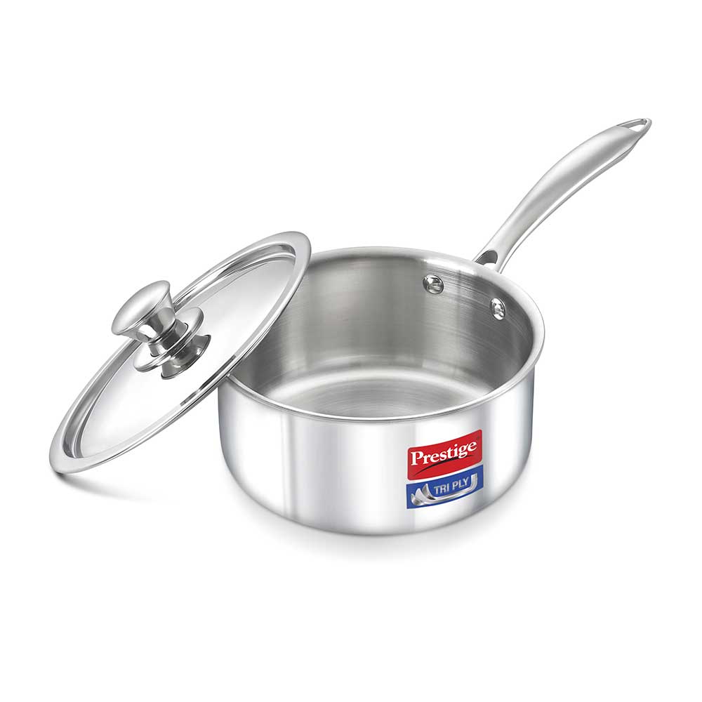 Prestige Tri Ply Sauce Pan With Lid (140 mm)