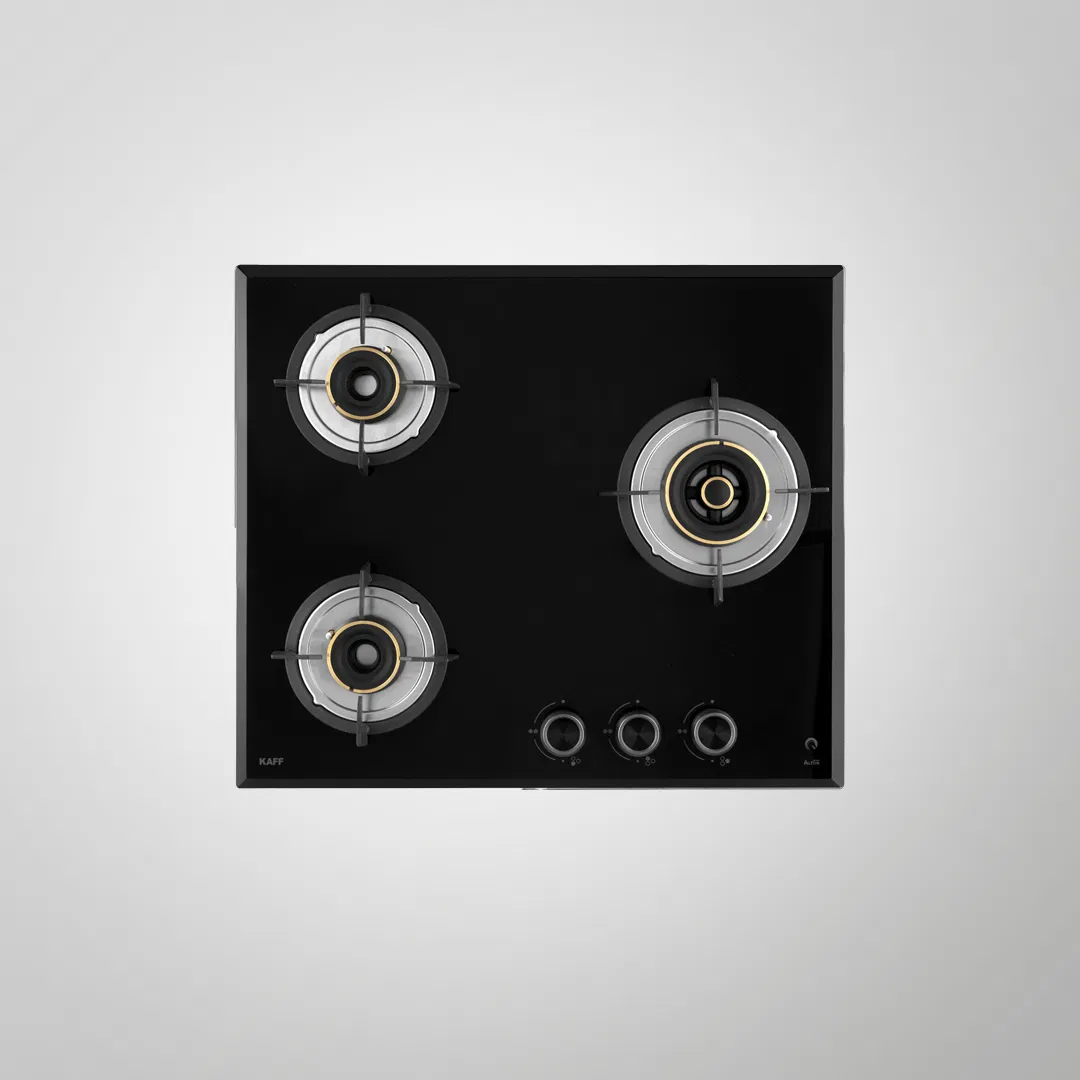 KAFF ALN 603 3 High Efficiency Brass Burners Coated in Black | Built In Hob