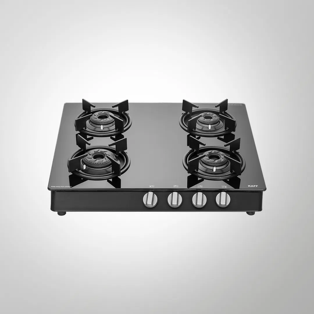 KAFF CBP 58 4B AI Black Tempered Glass Auto Ignition Cooktop