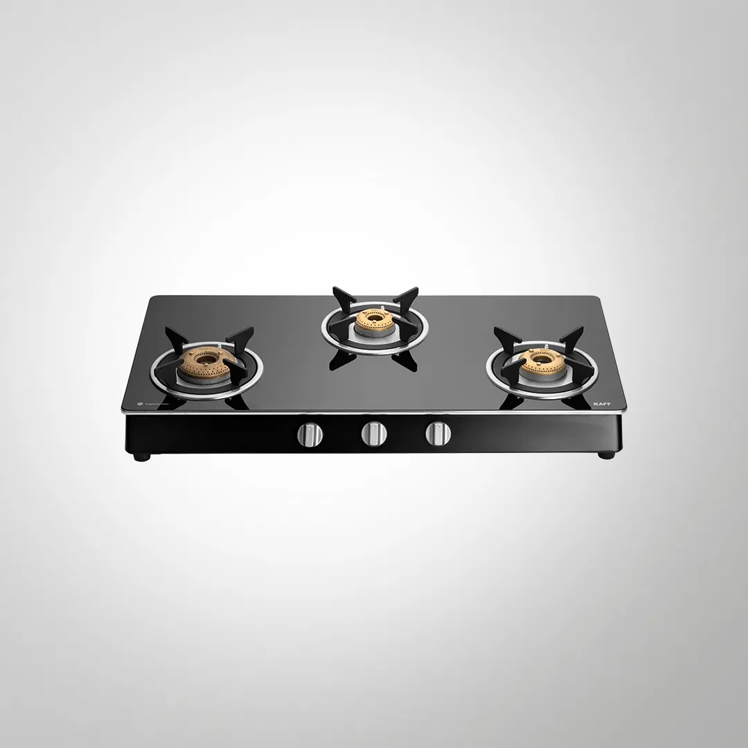 KAFF CTAI 77 3B Black Toughened Glass Auto Ignition Cooktop