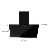 Crompton CHD-SSI90FLX-MBL-Inclined Wall Mounted Chimney 90Cm 