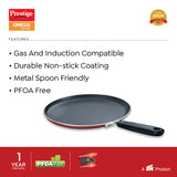 Prestige Omega Deluxe Aluminium Induction Base Non-Stick Omni Tawa, 30 cm (Red) 36719