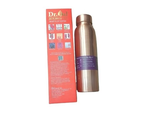 Water Copper Bottle Made of Pure Copper, 900ml