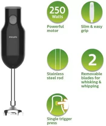 Lloy Steel Hand Blender HL1655/02 | 250W Motor | Rust-Proof Metal Arm | Ergonomic Design
