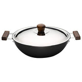 Wonderchef 28cm Hard Anodized Aluminium Wok with Lid