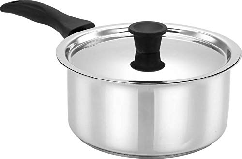 Bergner 3 Layers Capsuled Bottom Essential Stainless Steel Saucepan with Stainless Steel Lid, 1Ltr