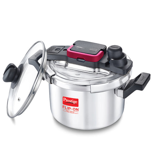 Prestige FLIP-ON TRI-PLY STAINLESS STEEL PRESSURE COOKER 3 L 180m WITH GLASS LID