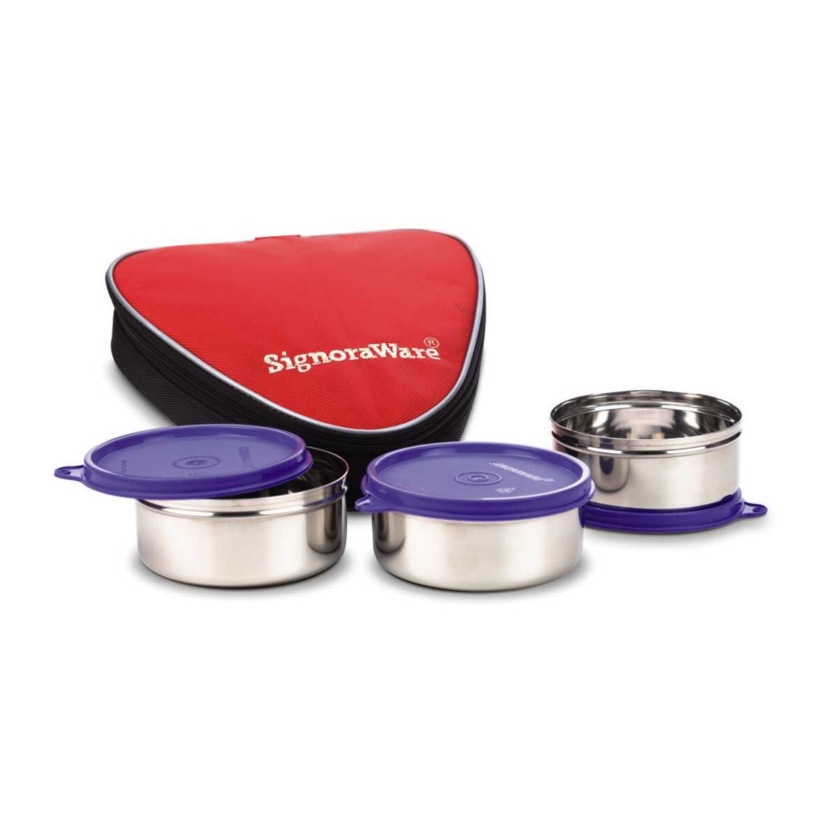 Signoraware Sleek Steel Lunch Box