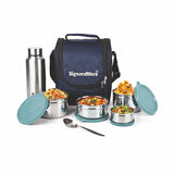 SignoraWare Premium Steel Lunch Box Colour: Blue, Black, E Green, Red, E Blue