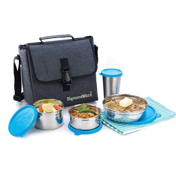 Signoraware Tote Bag steel Lunch Box