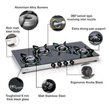 Buy GLEN 4 BURNER GLASS LPG COOKTOP 1044 GT XL (NON AUTO IGNITION)
at the lowest price in India at Apnidukaan.com