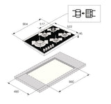 HG8953BGB1 5 Burner Gas Hob 90cm Black Glass 538.60.789