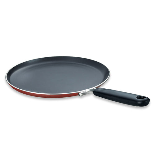Prestige Omega Deluxe Aluminium Induction Base Non-Stick Omni Tawa, 28 cm (Red) 36718