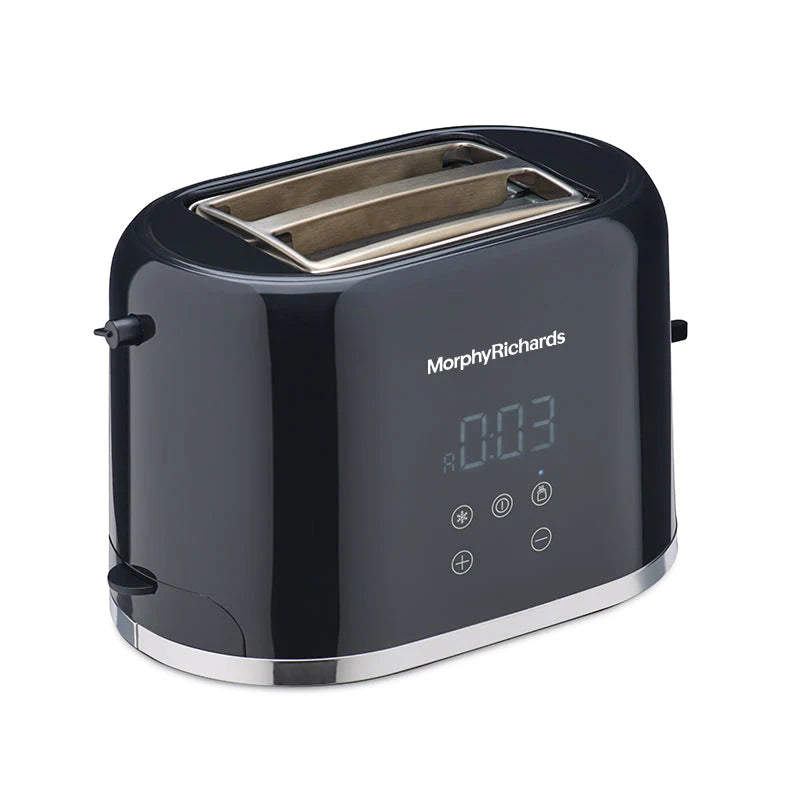Windsor Series Digital Pop-up Toaster, 800W, 2 Slice with Touch Display, 8 Browning Levels, Reheat & Defrost – Black