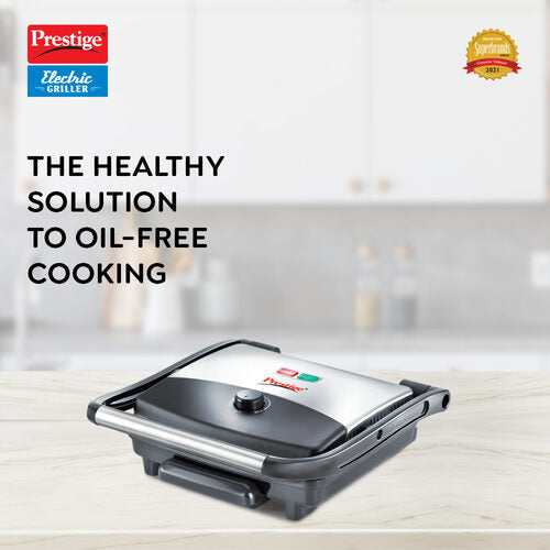 PEG 1.0 Electric Grill 1500 W with Detachable Oil Collector (Silver and Black)