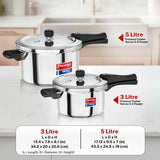 Prestige Tri-Ply Svachh Outer Lid Pressure Cooker Combi Pack 20733