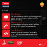 Induction Cook-Top PIC 20 WIZ | 1600W | Automatic Whistle Counter | Timer | Indian Menu Options | Voltage Regulator | Anti-Magnetic Wall