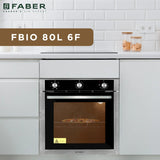FBIO 80L 6F Built-In Electric Oven with Rotisserie, Convection Fan & 6 Cooking Functions