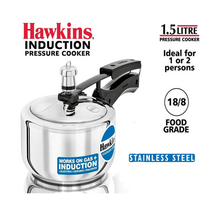 HAWKINS 1.5 LITRE STAINLESS STEEL CONTURA PRESSURE COOKER : SSC15 