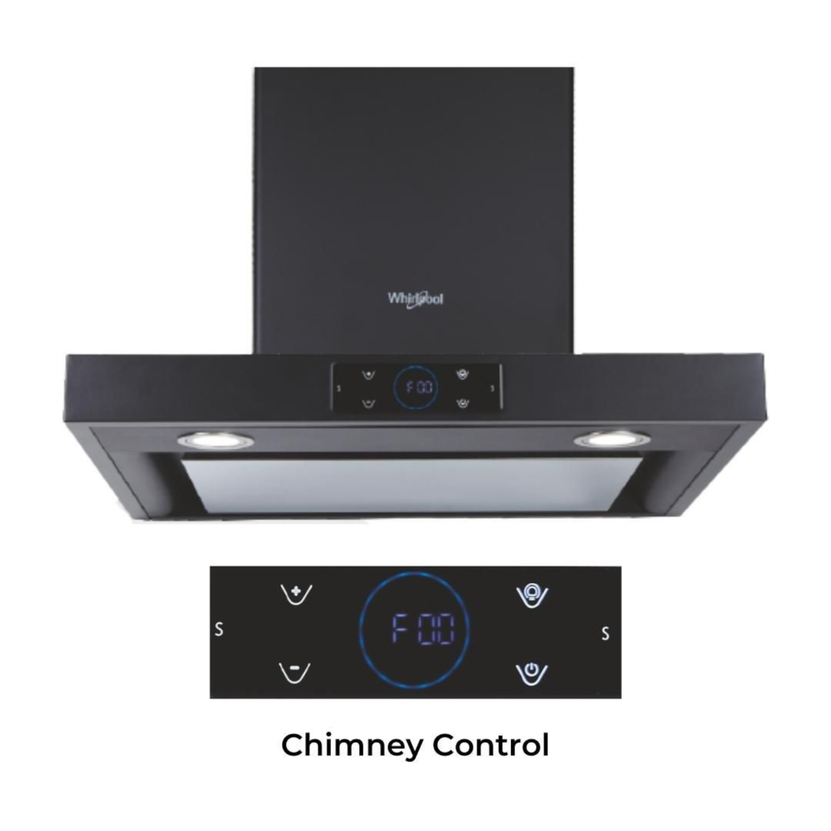 Whirlpool ZEN TQT 6W TA BLDC BK HOOD 60 cm Touch Control With Motion Sensor Wall Mounted Chimney  Black Finish