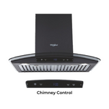 Whirlpool ZEN BF 6W CGA BLDC BK HOOD 60 cm Touch Control With Motion Sensor Wall Mounted Chimney  Black Finish