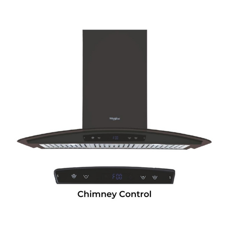 Whirlpool ZEN BF 9W CGA BLDC BK HOOD 90 cm Touch Control With Motion Sensor Wall Mounted Chimney  Black Finish