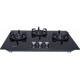 Whirlpool SMART SEAL BRASS HDMC 703 70cm 3 Burners Auto Electric Ignition Black Toughened Glass Built in Glass Hob