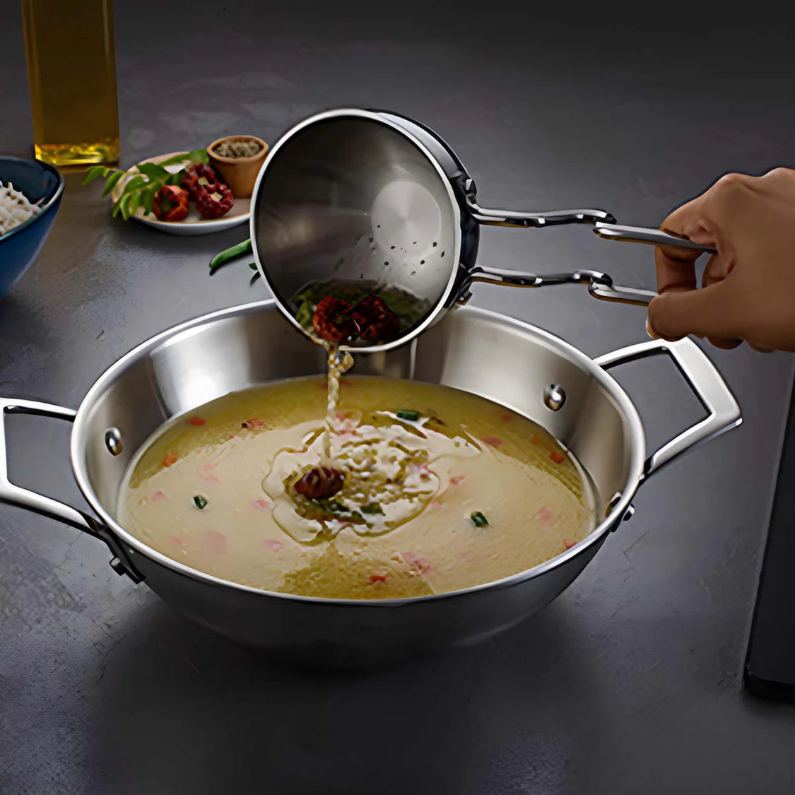 Tramontina Aeion 10cm Triply Tadka Pan