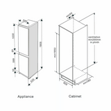 KAFF KRF 237BI Double Door Combi Fridge Soft Closing Door  Built In Refrigerator