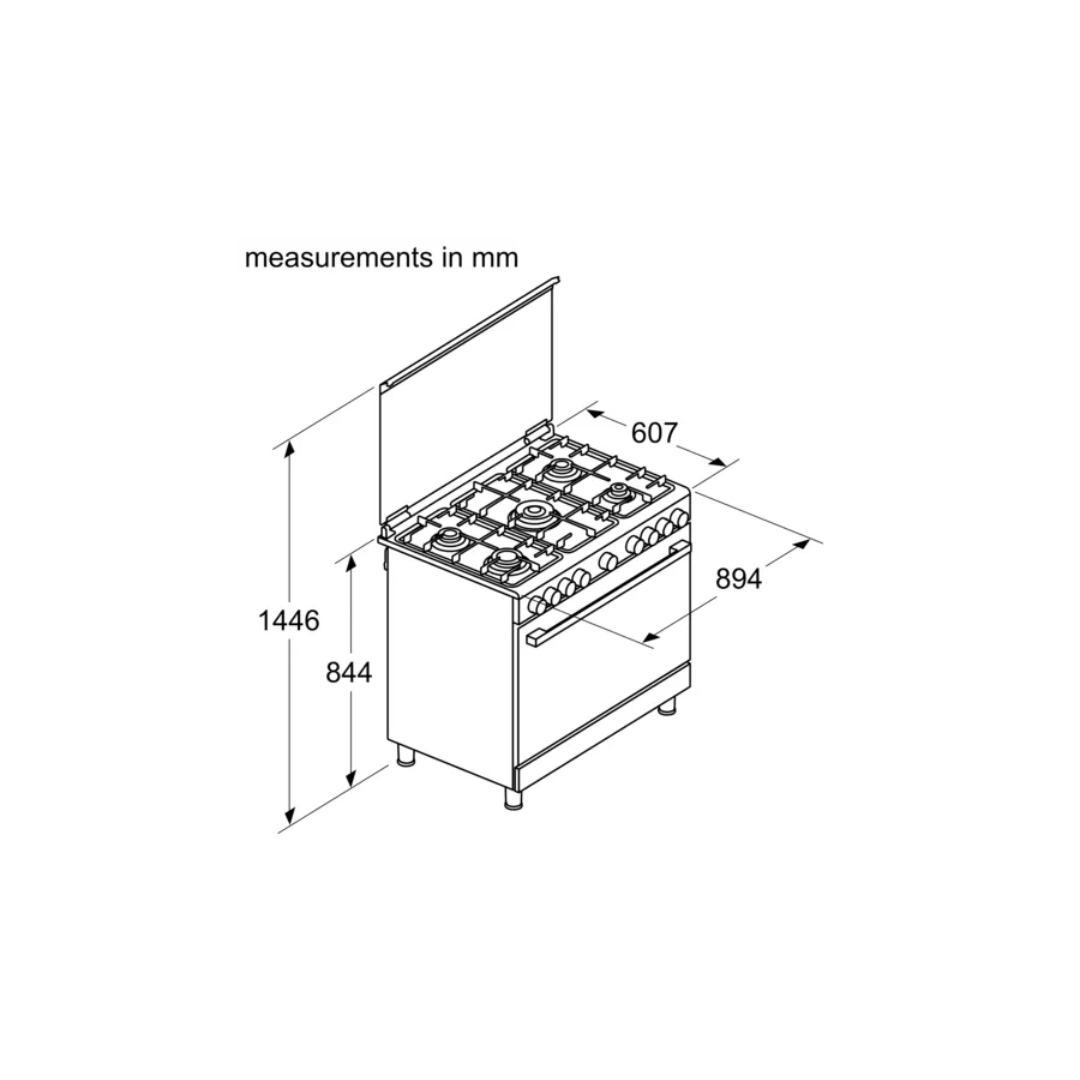 BOSCH HGVDA0Q59K Series 4 Gas Range Cooker Stainless Steel