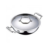 Bergner Argent Stainless Steel Wok Kadai with Lid 24 Cm (BG-6332)