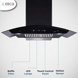 ELICA 90 CM BFCG 900 HAC MS NERO AUTO CLEAN CHIMNEY