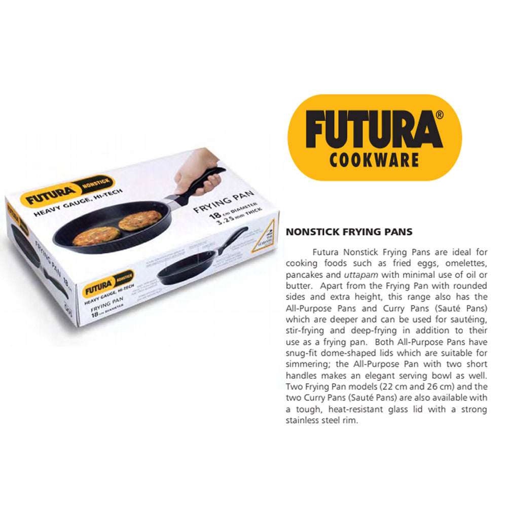 Futura Deep-Fry Pans Fish-Fry Kadhai 2.5 L with Glass lid :AFFK25G and Futura Frying Pans Frying Pan 26cm