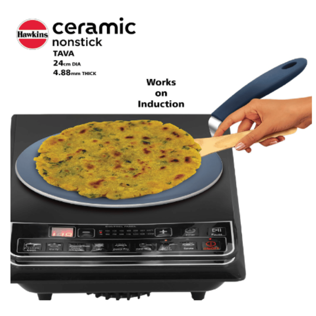 Hawkins 24 cm Ceramic Nonstick Tava, Granite Griddle ICT24