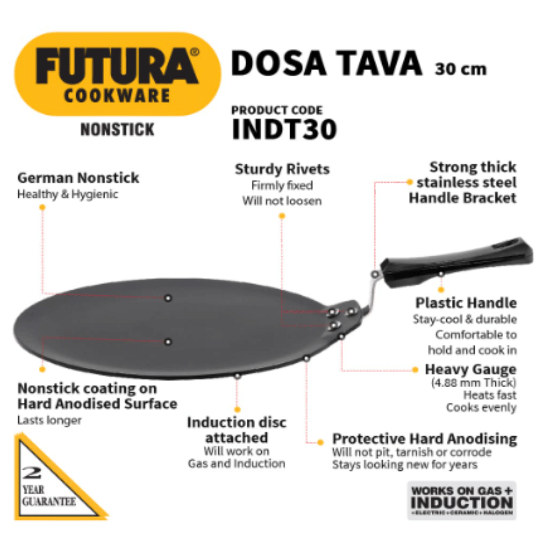 Hawkins 30 cm Non Stick Dosa Tawa, INDT30