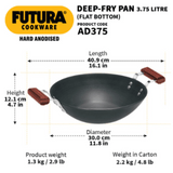 Hawkins 3.75 Litre Futura Hard Anodised Deep Fry Pan, Black AD375