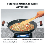 Hawkins 2.5 Litre Futura Non Stick Deep Fry Pan, Flat Bottom, Black, IND25