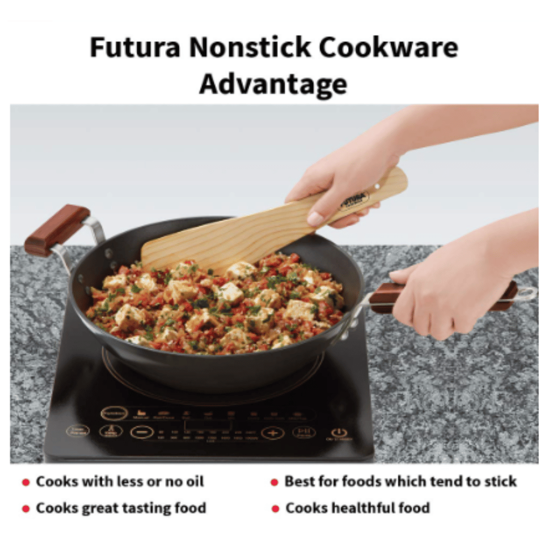 Hawkins 3 Litre Futura Non Stick Deep Fry Pan without Lid, Flat Bottom, Induction, Black, INW30