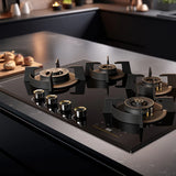 Cronus Digi-Step 480 80 cm 4 Burner Hob – Full Brass Burners, Step Flame Technology, Insta Ignition,