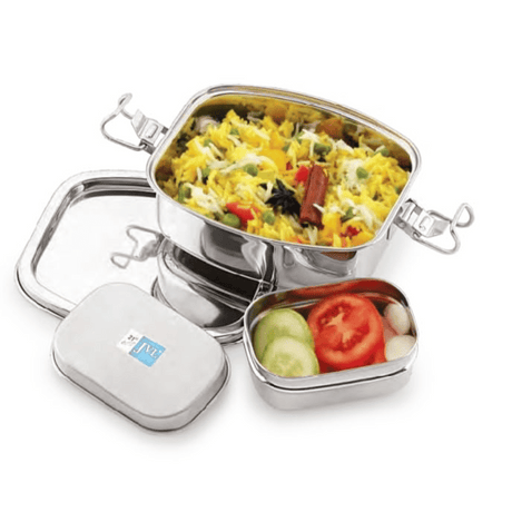 JVL Stainless Steel Elite Leakproof Lunch Box With Small Container 500ml (ELP-1C)

