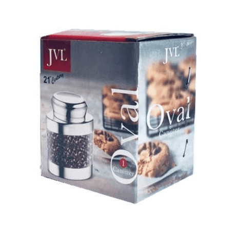 JVL Stainless Steel Air Tight Oval Canister 350ml (OVC-1)
