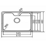 Franke Stainless Steel BCX 610-61 (ACCESSORIES NOT INCLUDED) (610x480/24x18) 1mm EUROPEAN SATIN FINISH Single Bowl Sink 101.0489.050