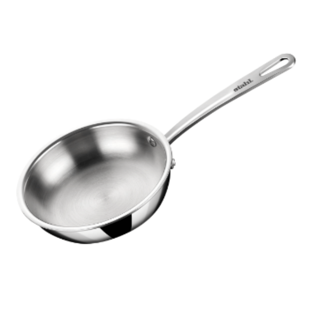 Stahl 0.9 L Triply Stainless Steel Frying Pan Without Lid, Induction Base, 4438